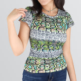 Blusa Juvenil para Dama, color Verde con Gris