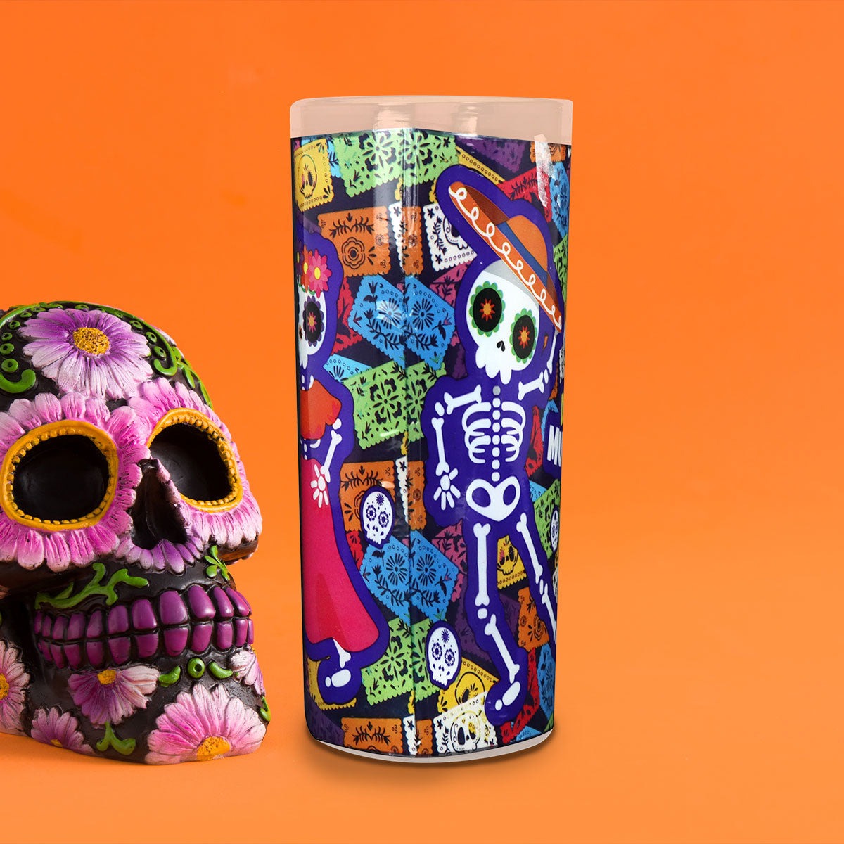 Veladora con Diseño de Charro para Día de Muertos