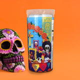 Veladora con Diseño de Ofrenda para Día de Muertos