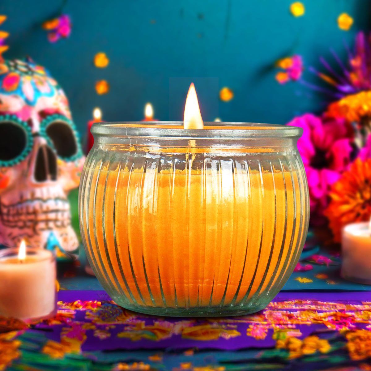 Vela Aromática Especial para Día de Muertos, color Naranja