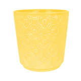 Maceta con Textura Flor, Cerámica, Color Amarillo