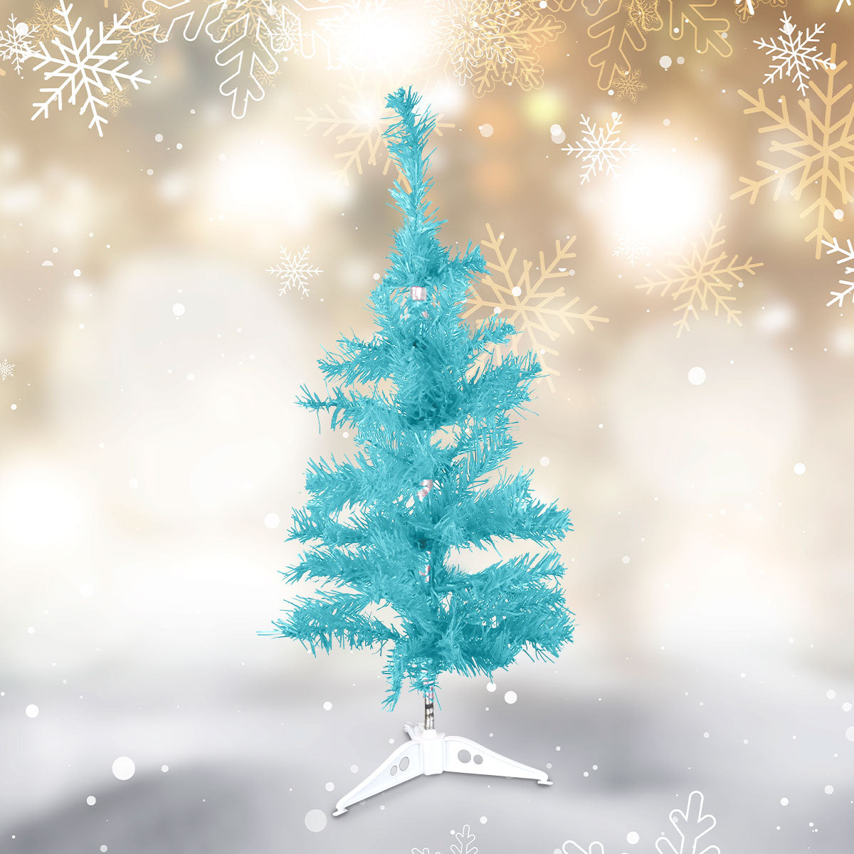 Mini Árbol de Navidad color Aqua, 60 cm