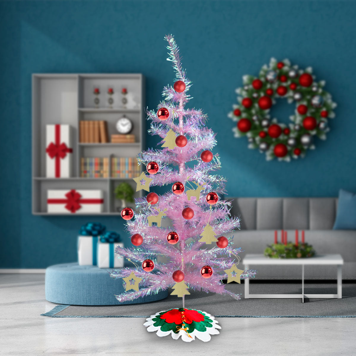 Árbol Navideño color Rosa, 90cm