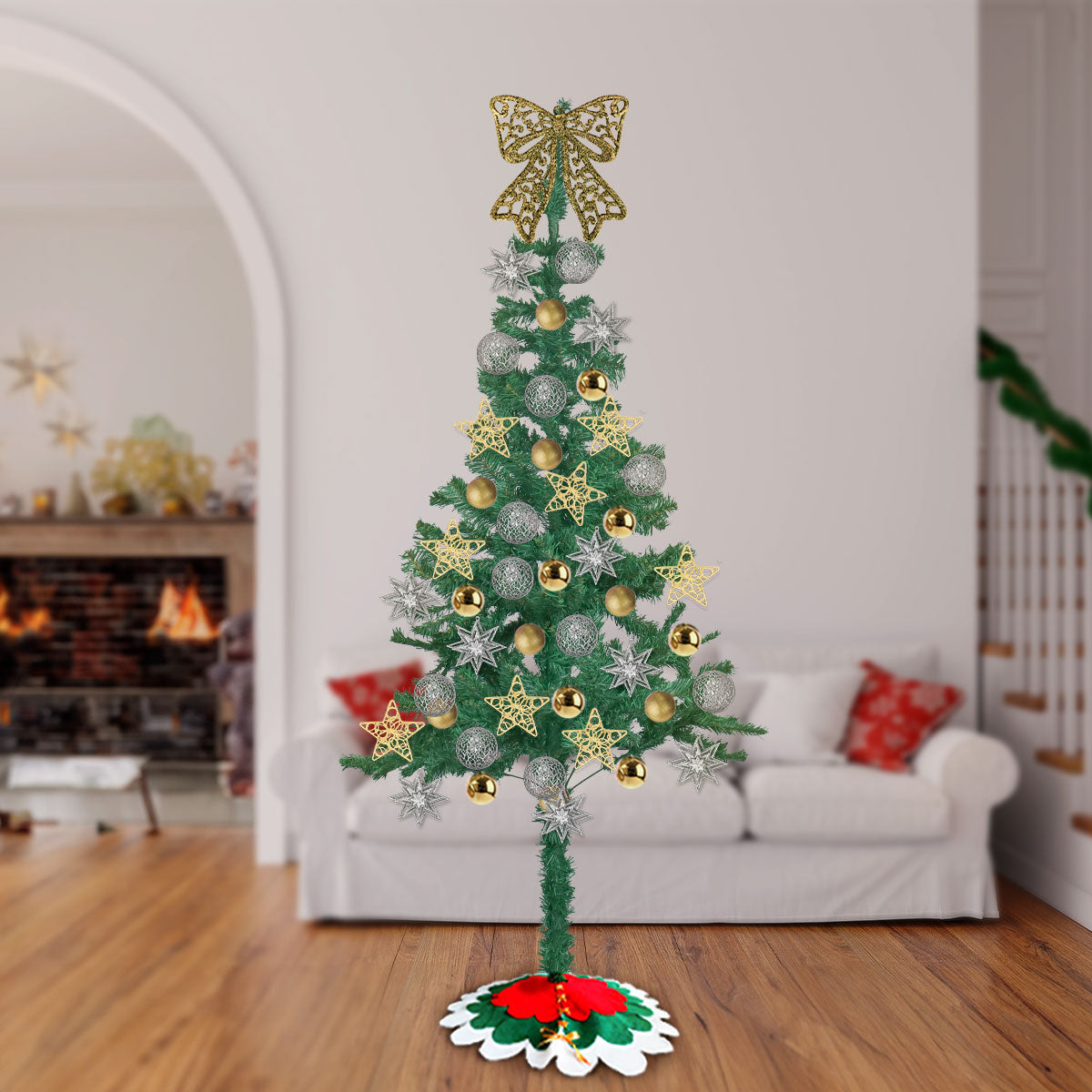 Árbol Navideño Premium color Verde, 1.5m