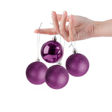 Set de 4 Esferas Navideñas color Morado