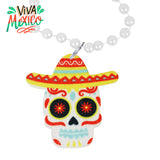 Collar color Blanco con Colgante en Forma de Calavera