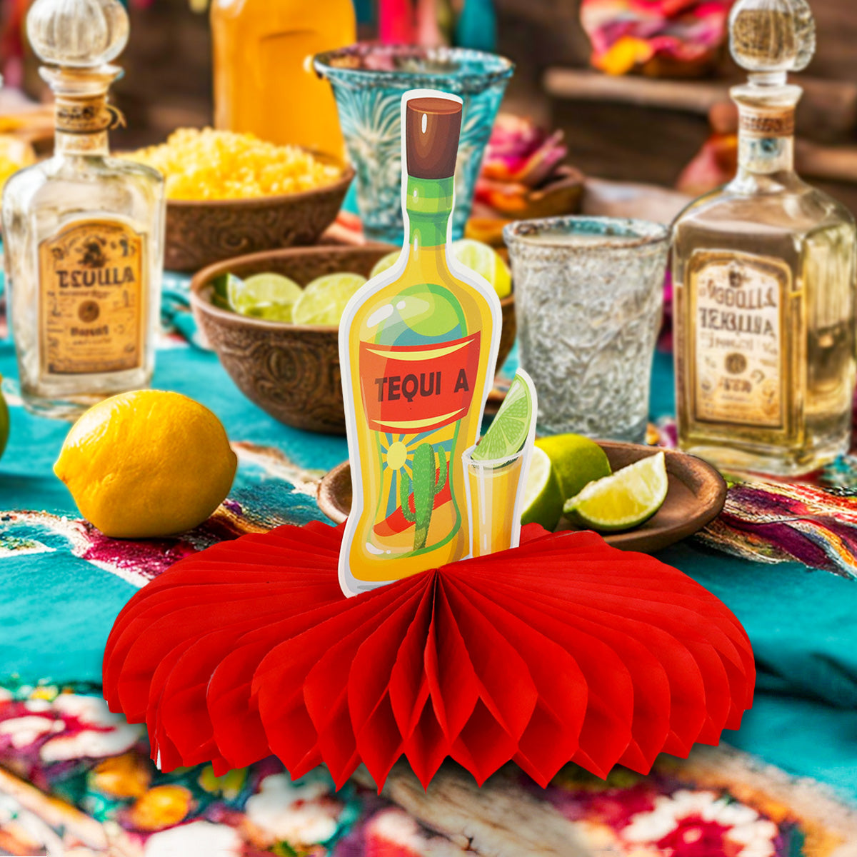 Centro de Mesa con Diseño de Fiestas Patrias, Tequila