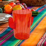 Vaso con Diseño de Cactus color Rojo para Fiestas Patrias