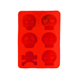 Molde de Silicón color Naranja con Forma de Calavera