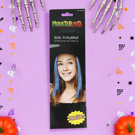 Extensiones de Cabello color Azul con Luz