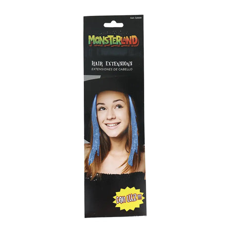 Extensiones de Cabello color Azul con Luz