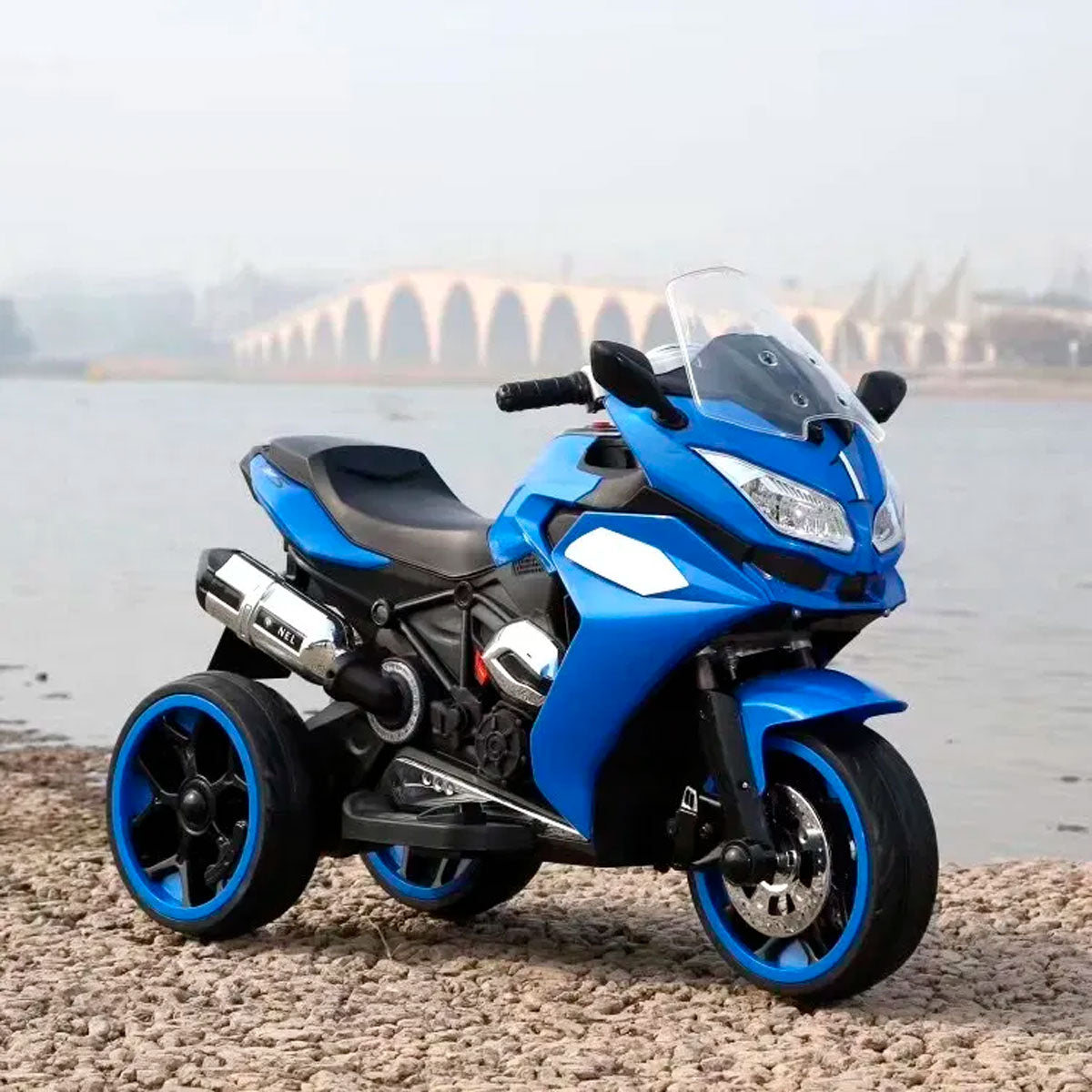 Motocicleta Eléctrica color Azul para Niños