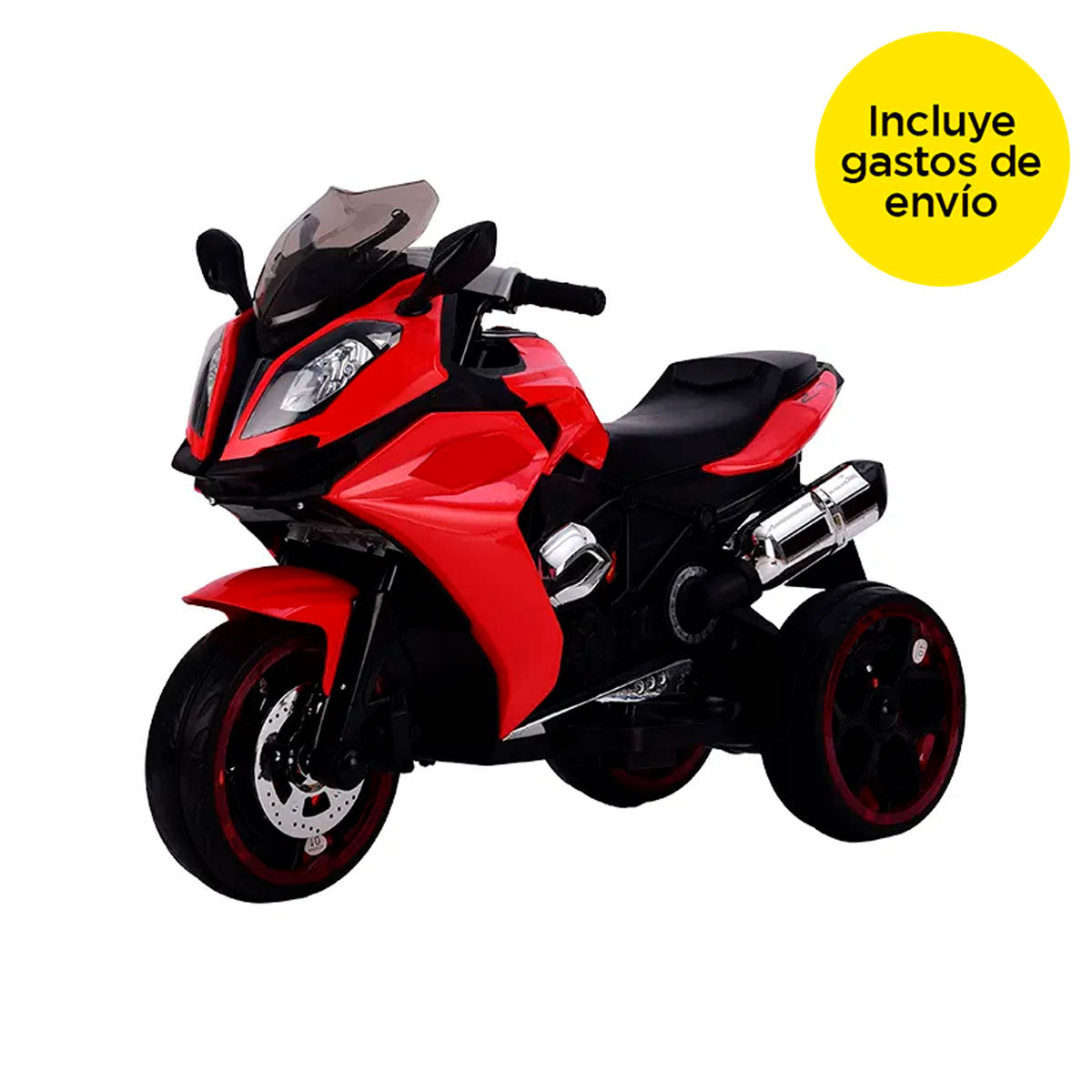 Motocicleta Eléctrica color Rojo para Niños