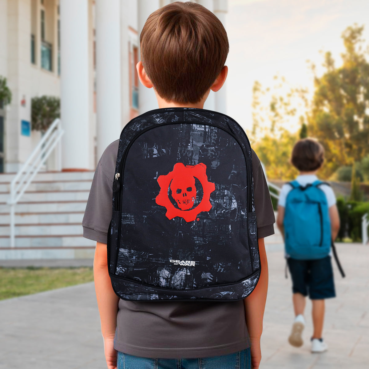 Mochila Clásica Escolar con Diseño de Gears of War, color Negro