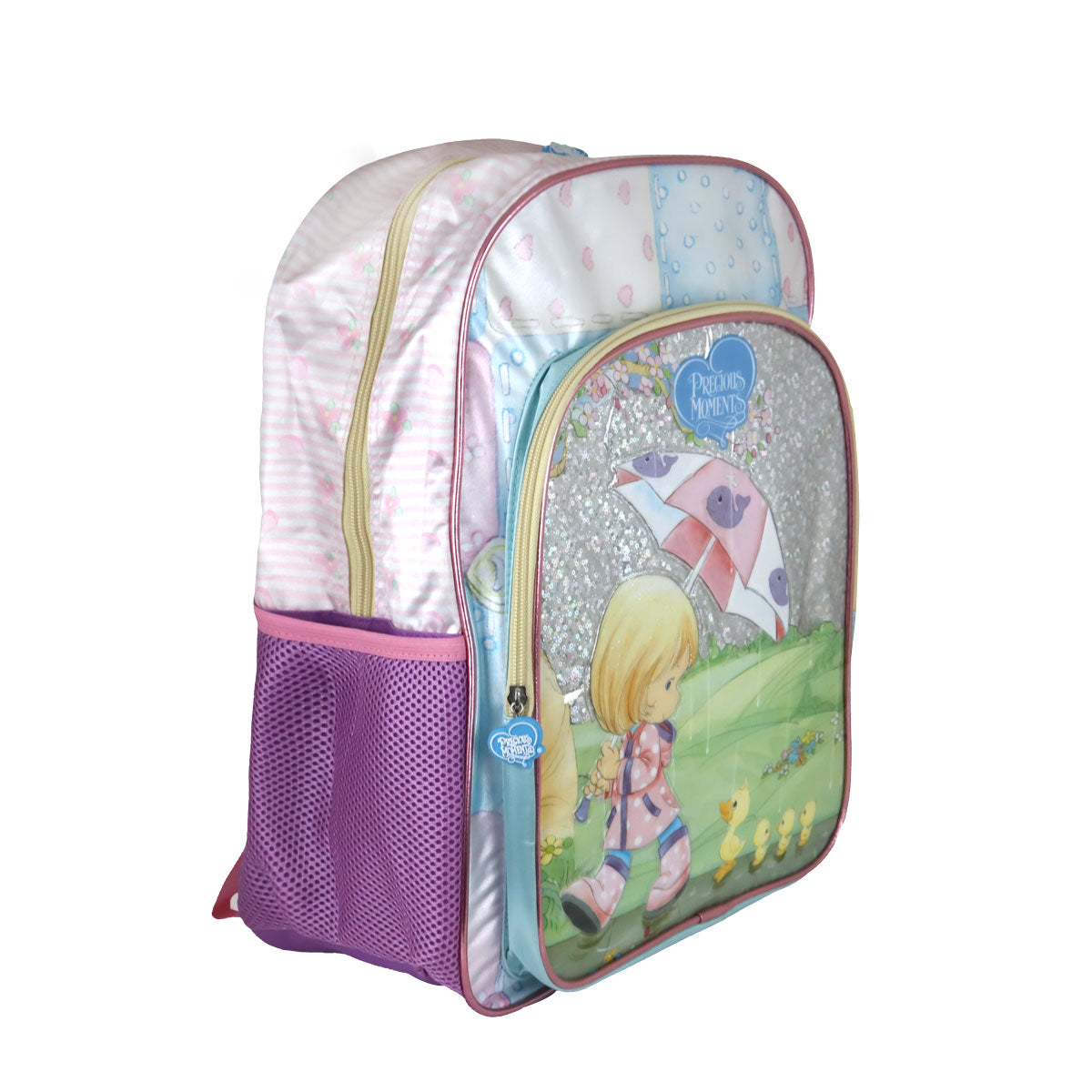 Mochila Escolar color Rosa con Lila, Precious Moments