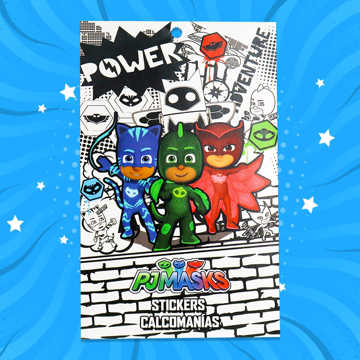 Block de Stickers con Diseño de PJMasks, Power