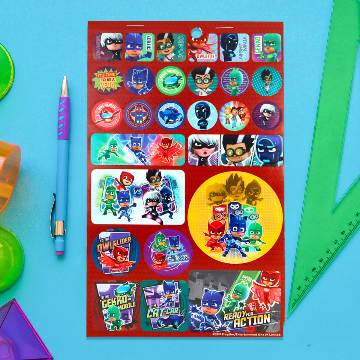 Block de Stickers con Diseño de PJMasks, Power