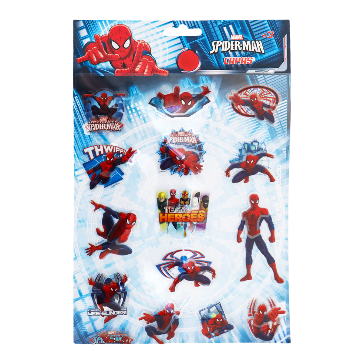 Planilla de Stickers con Diseño de Spiderman, Capas