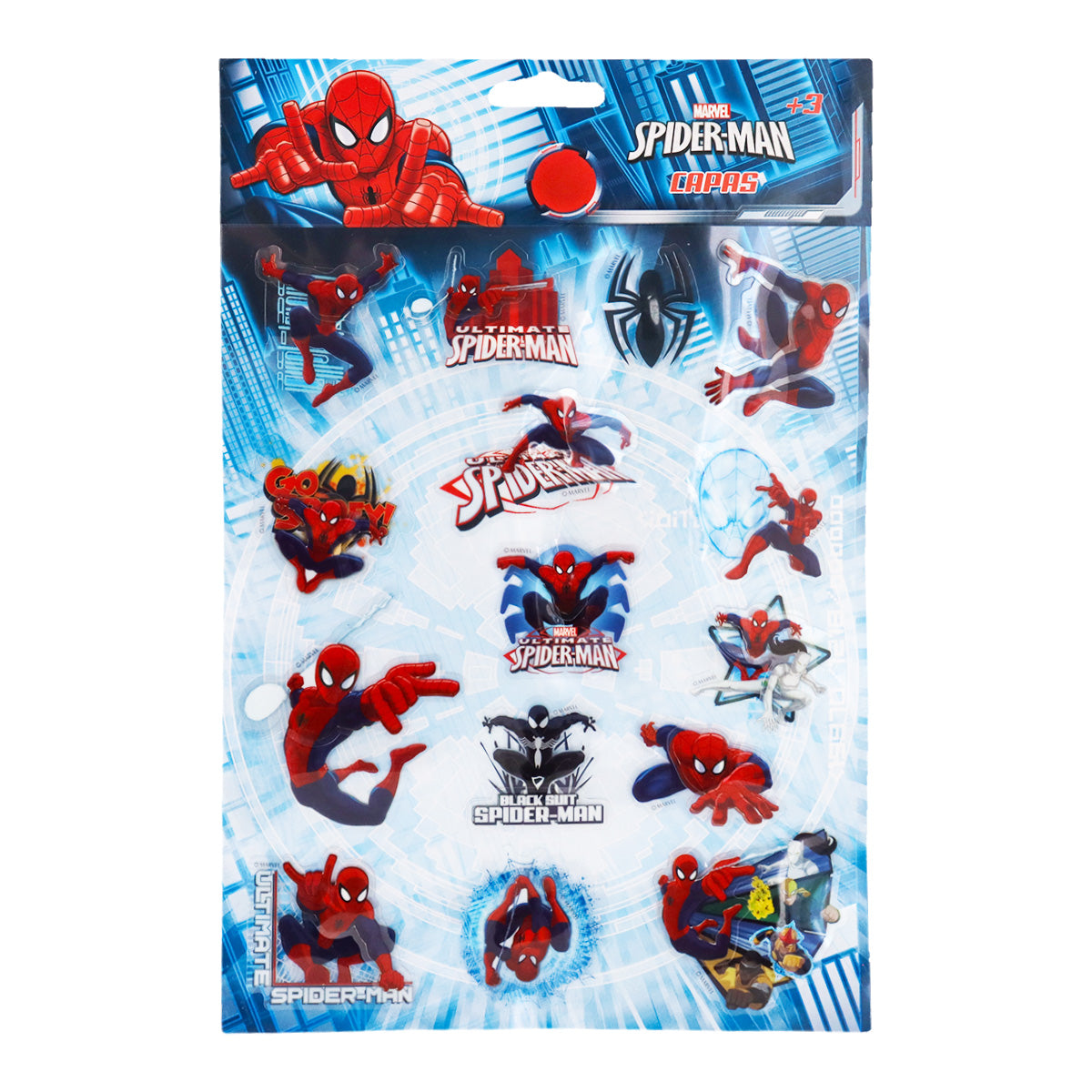 Planilla de Stickers con Diseño de Spiderman, Capas