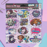 Planilla de Stickers con Diseño de Monster High