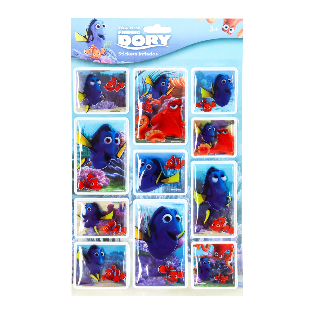 Planilla de Stickers Inflados con Diseño de Dory