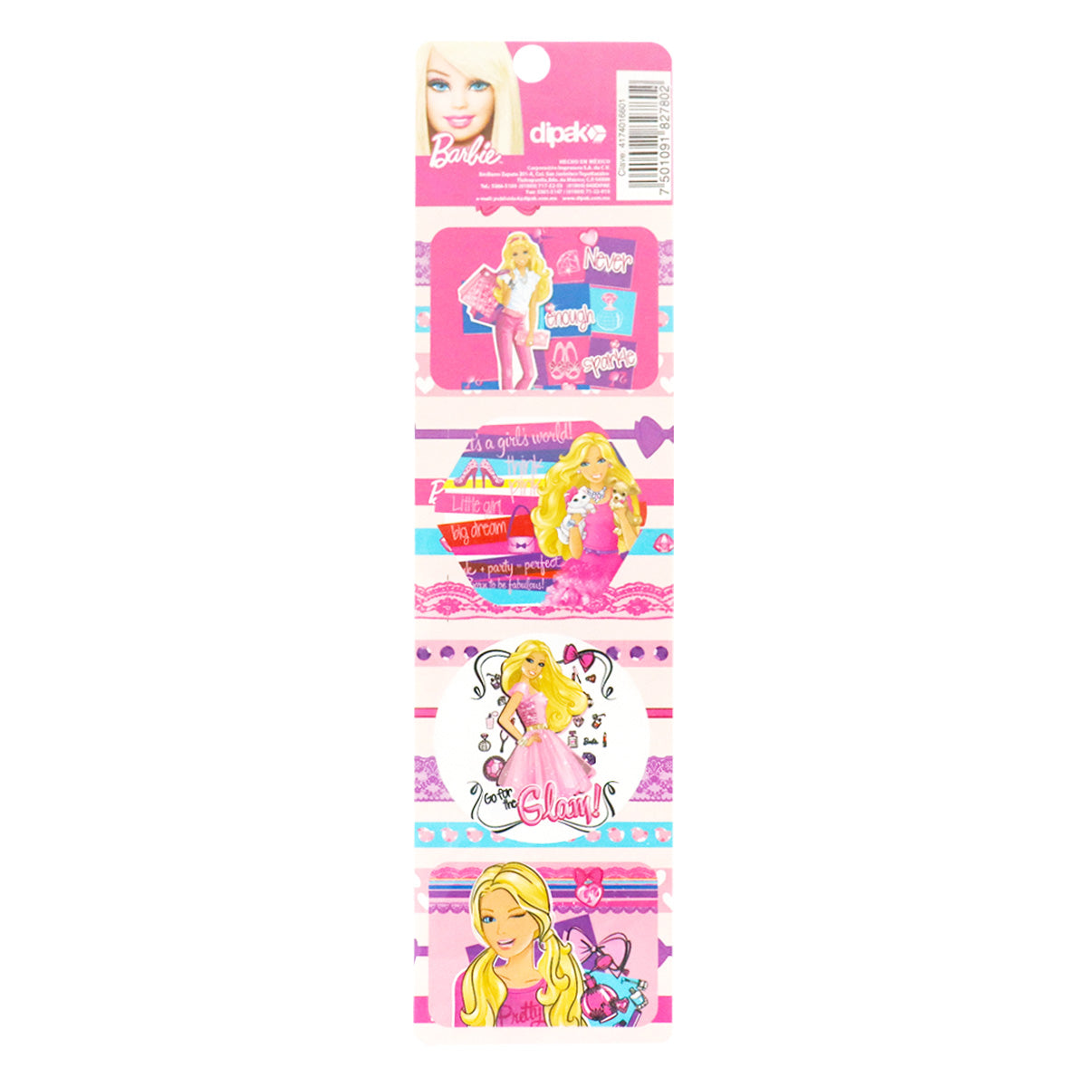 Planilla de Stickers con Diseño de Barbie, Glam