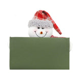 Caja color Verde con Decoración de Muñeco de Nieve
