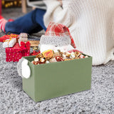 Caja color Verde con Decoración de Muñeco de Nieve