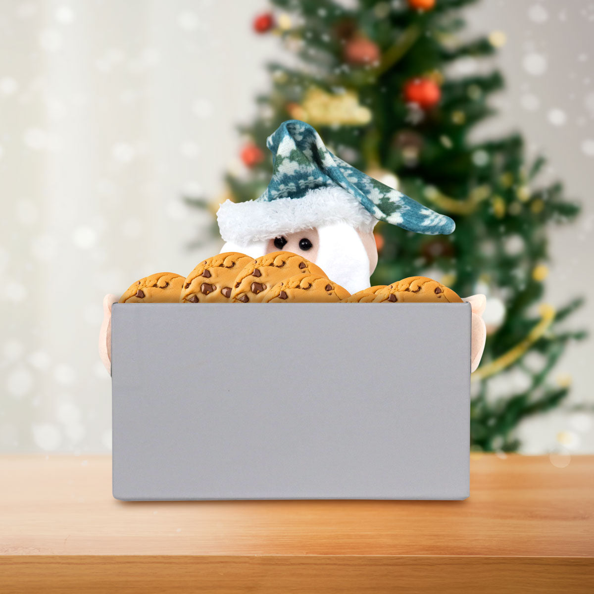 Caja color Verde Azulado con Decoración de Santa Claus