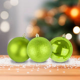 Esferas Navideñas color Verde Manzana, 3pzas