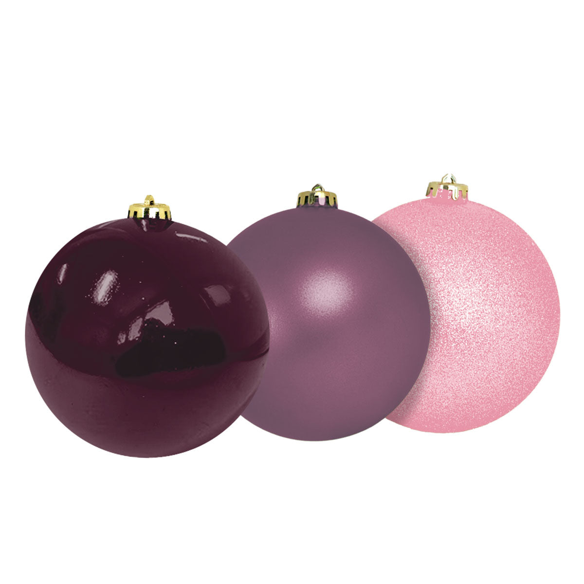 Esferas Navideñas color Vino, 9pzas
