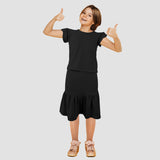 Conjunto de Blusa con Falda para Niña, color Negro