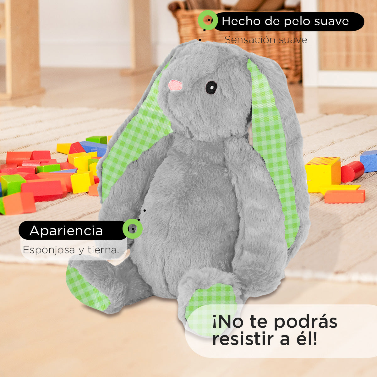 Conejo de Peluche color Gris