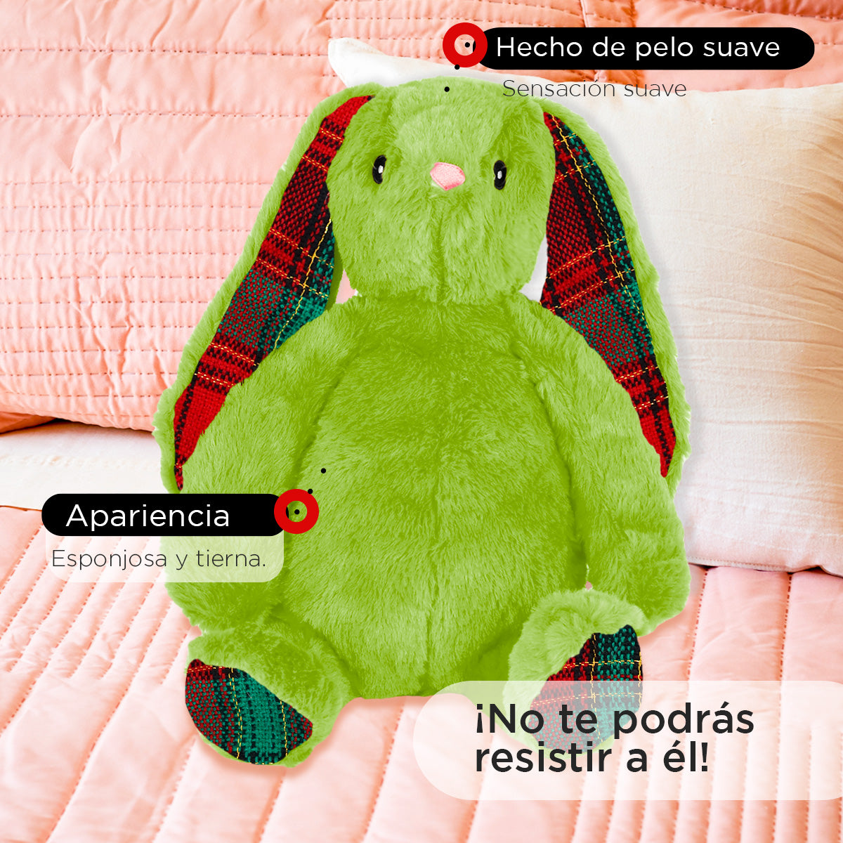 Conejo de Peluche color Verde