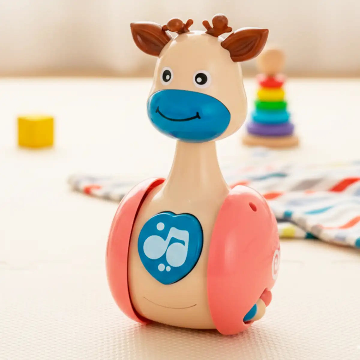 Carrito Infantil con Sonido, Ciervo, Color Beige