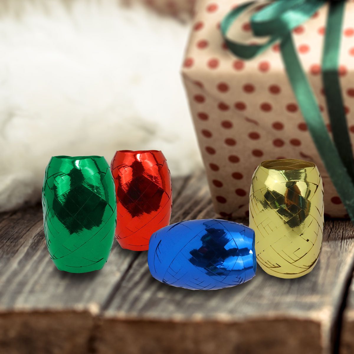 Set de 5 Cintas Brillantes para Decoraciones Navideñas