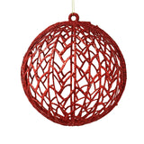 Esfera Decorada con Glitter color Rojo