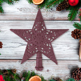 Estrella de Árbol, Glitter, Color Fucsia