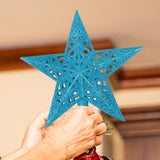 Estrella Decorativa color Azul para Punta de Árbol de Navidad