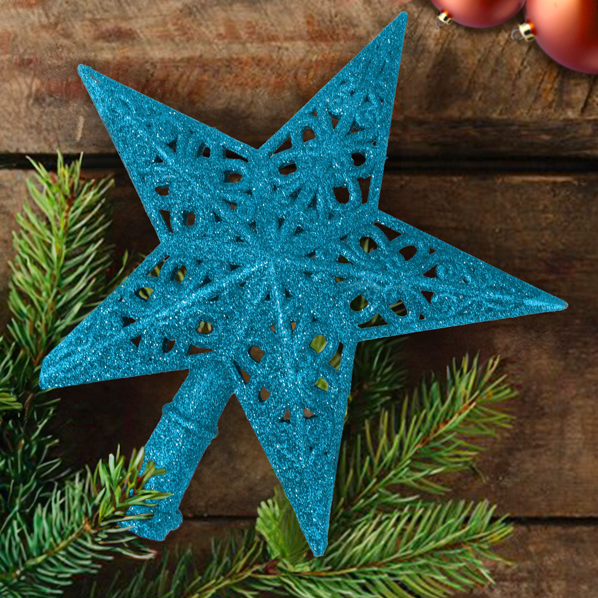 Estrella Decorativa color Azul para Punta de Árbol de Navidad