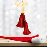 Ornamento Campanas Glitter, Color Rojo, 3 pzas