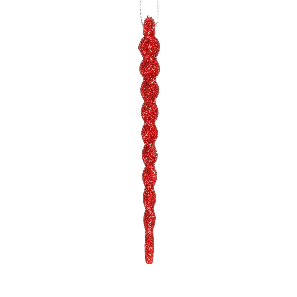 Set de 8 Ornamentos Navideños en Forma de Espiral color Rojo