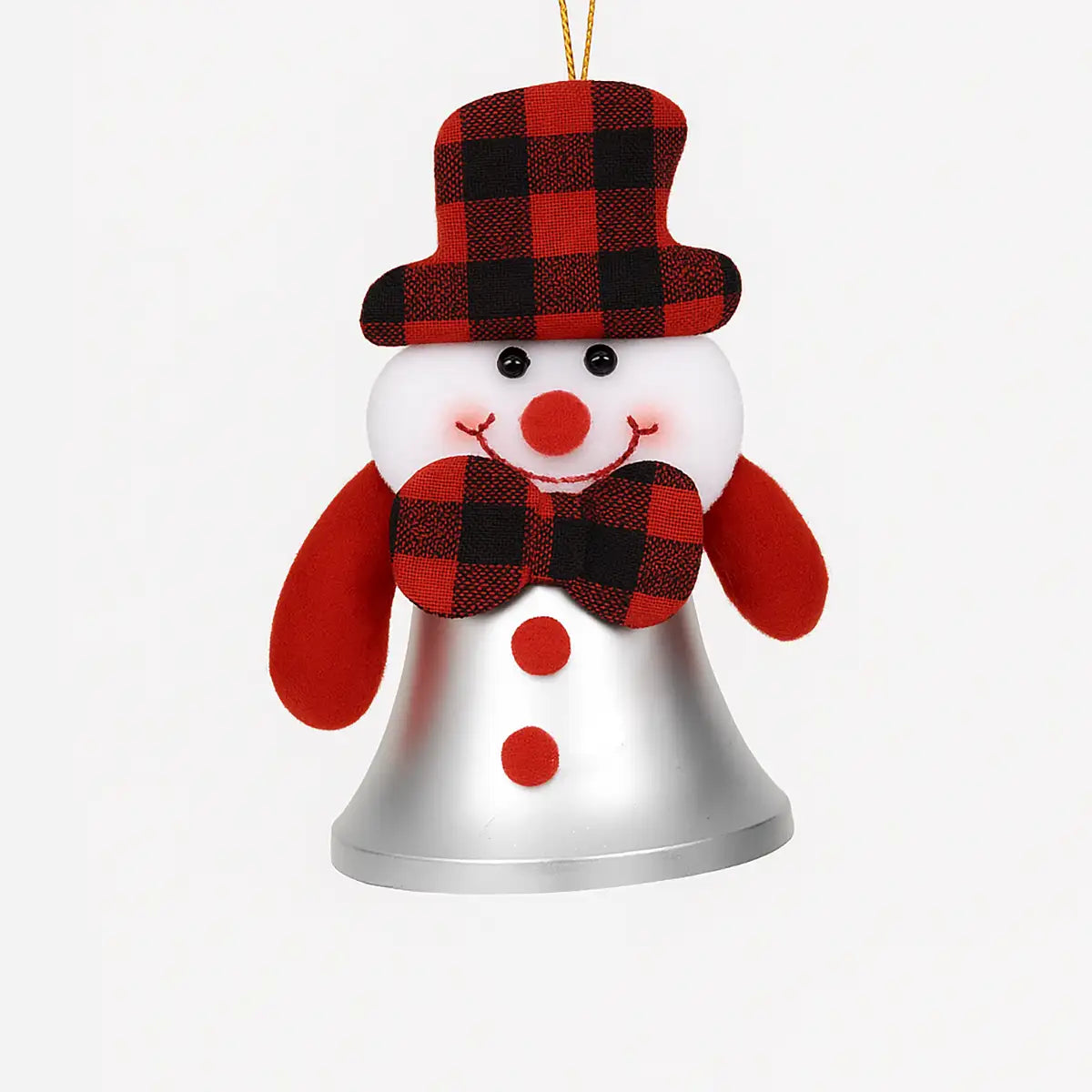 Campana Navideña Decorada de Muñeco de Nieve