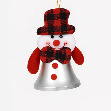 Campana Navideña Decorada de Muñeco de Nieve
