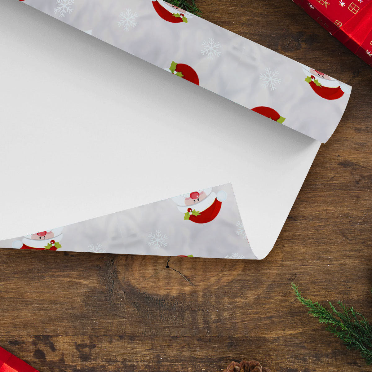 Papel de Regalo Navideño con Estampado de Santa Claus