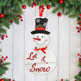 Letrero Colgante en Forma de Muñeco de Nieve "Let It Snow"