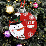 Letrero Colgante en Forma de Esfera "Let It Snow"