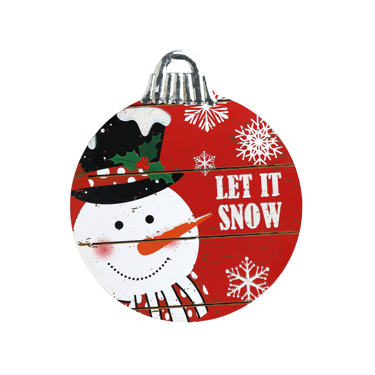 Letrero Colgante en Forma de Esfera "Let It Snow"