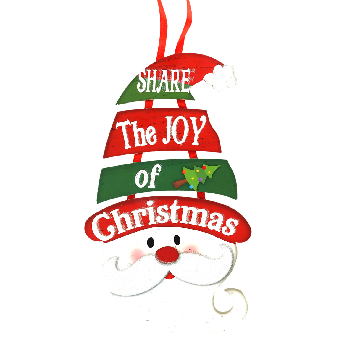 Letrero Colgante en Forma de Santa Claus "Share the Joy of Christmas"