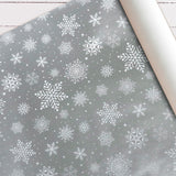 Papel con Diseño de Copos de Nieve para Envolver Regalos